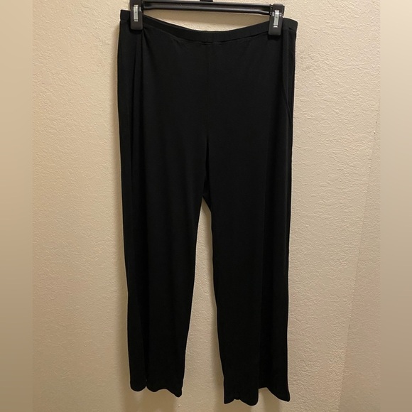 Eileen Fisher Black Pull On Stretch Lounge Pants Size Small - Picture 1 of 8